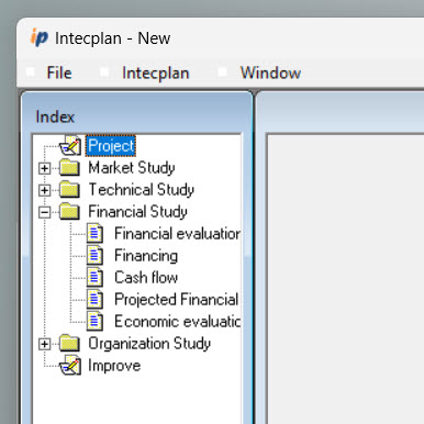 esquema de un mapa de capitulos en un software de proyectos